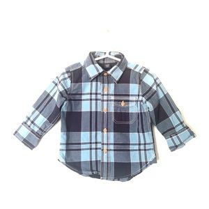 Baby Gap Blue Plaid button down 12-18m
